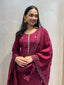 Maroon silk suit set