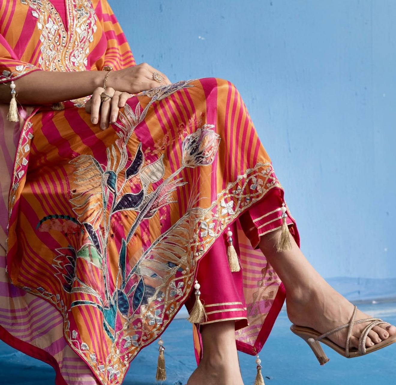 Crepe kaftan set