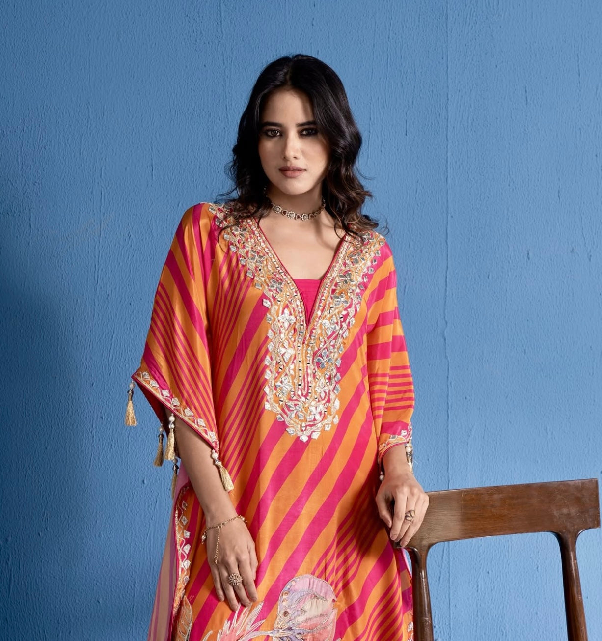 Crepe kaftan set