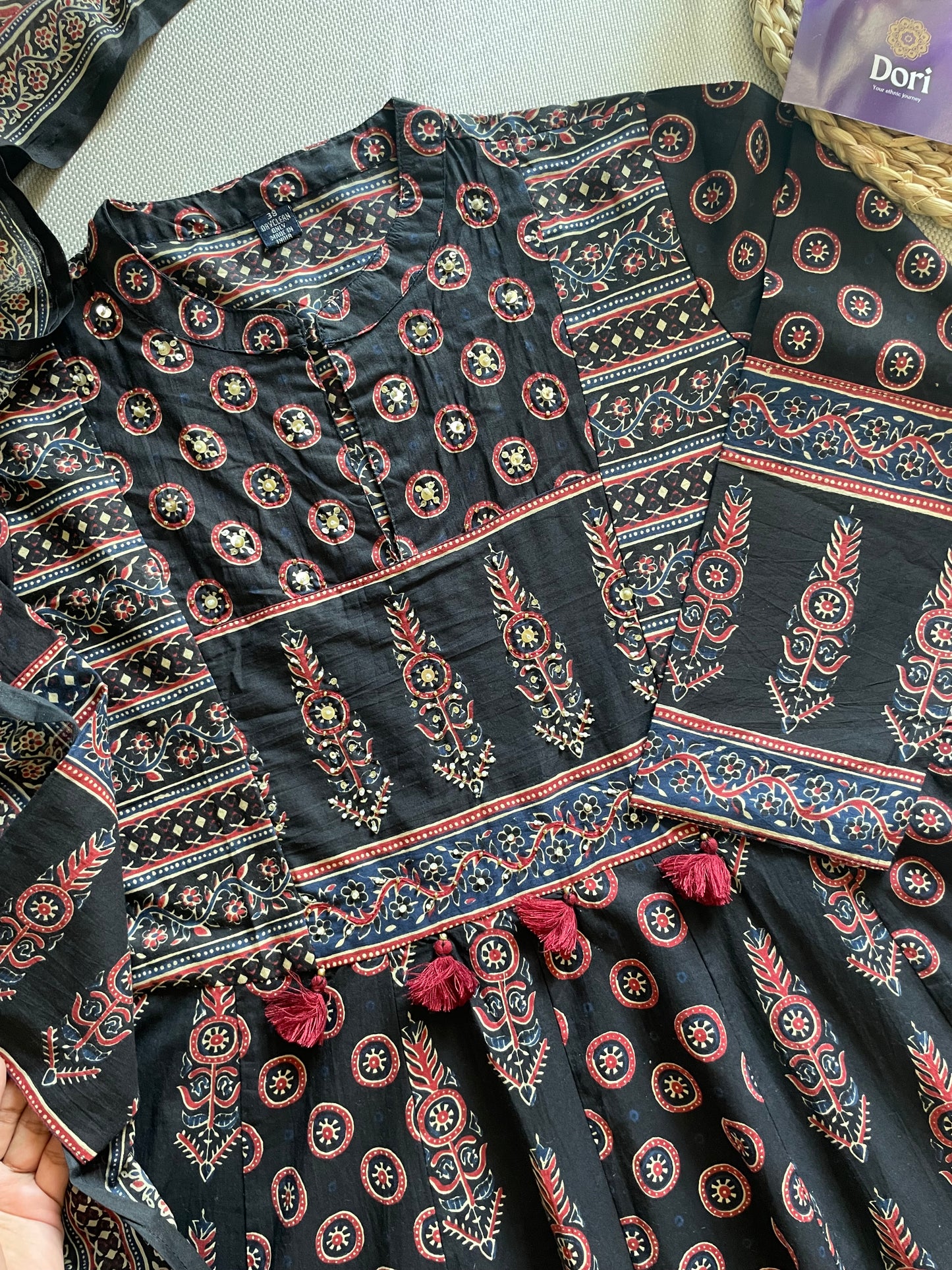 Ajrakh flared Anarkali