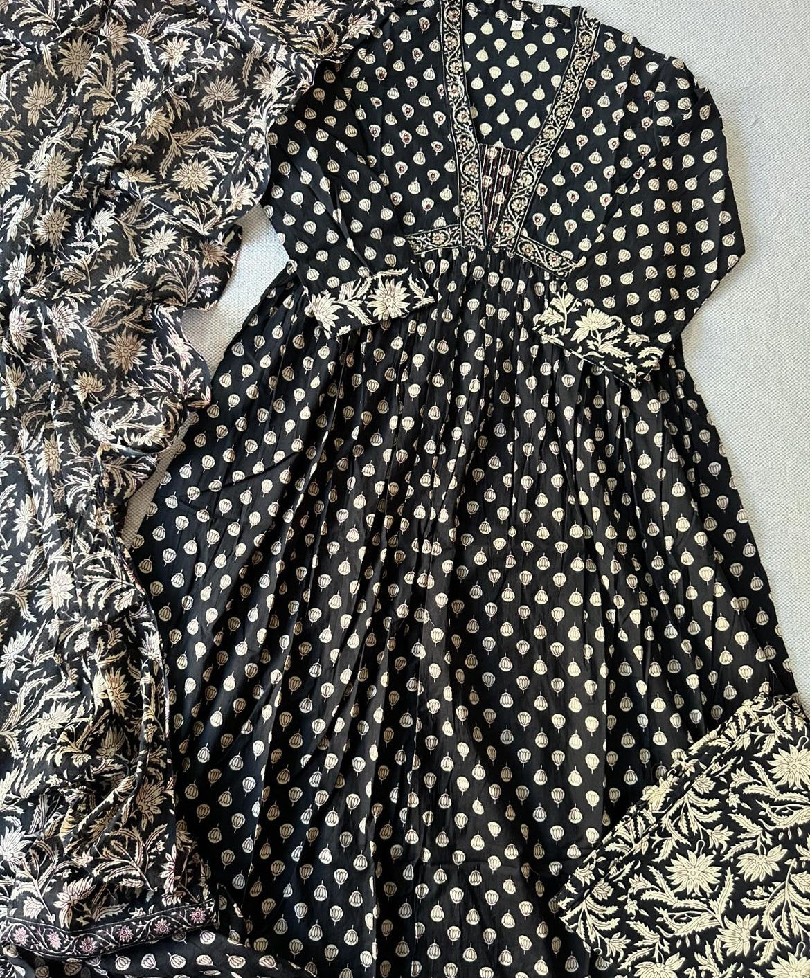Cotton A-line suit set