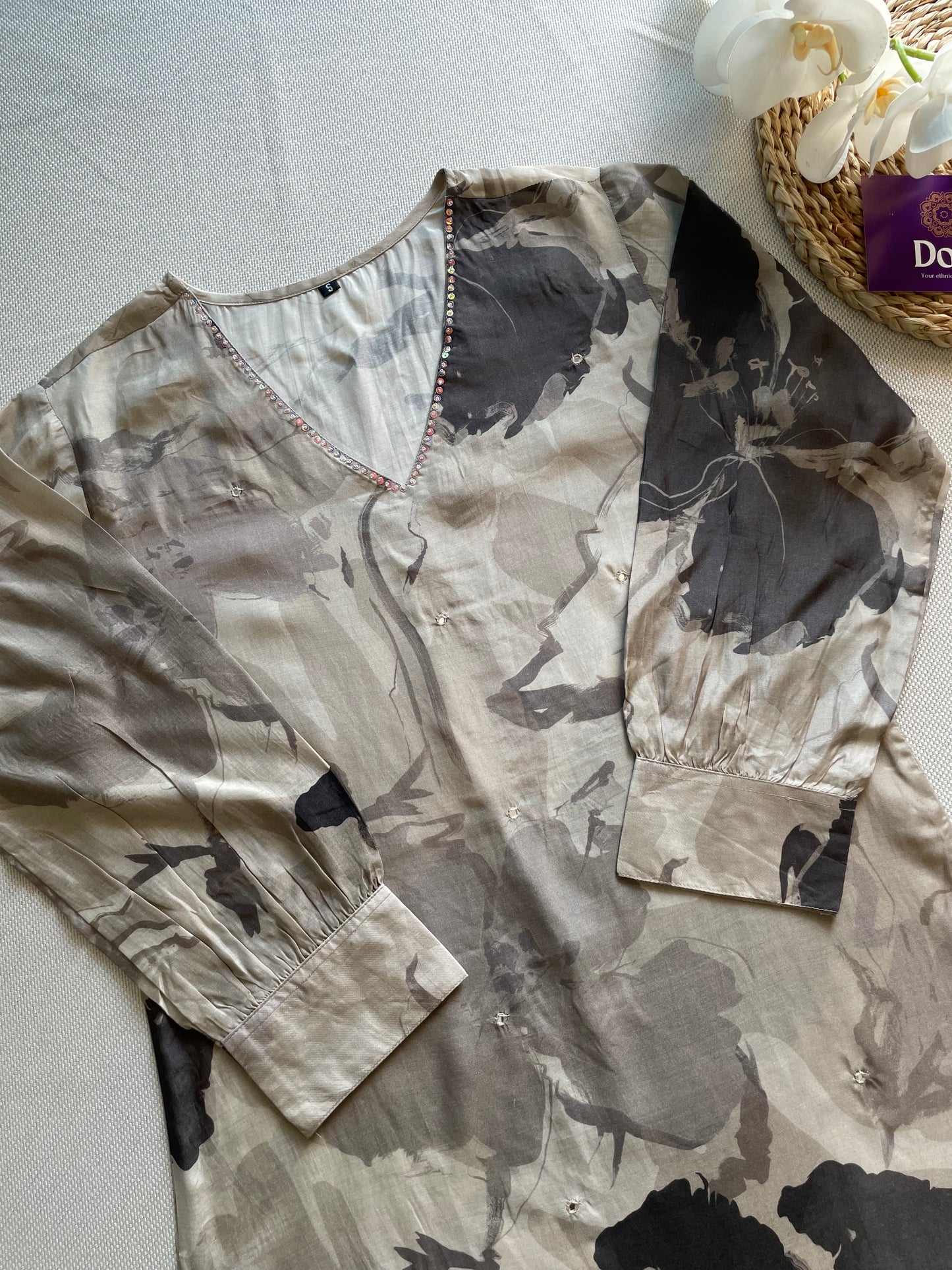 Muslin silk pant set