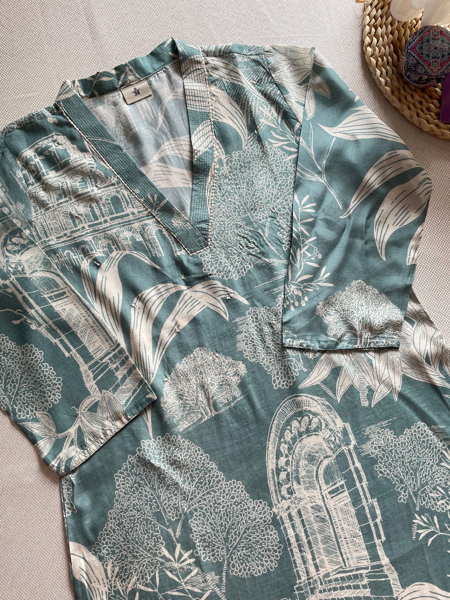 Crepe silk pant set