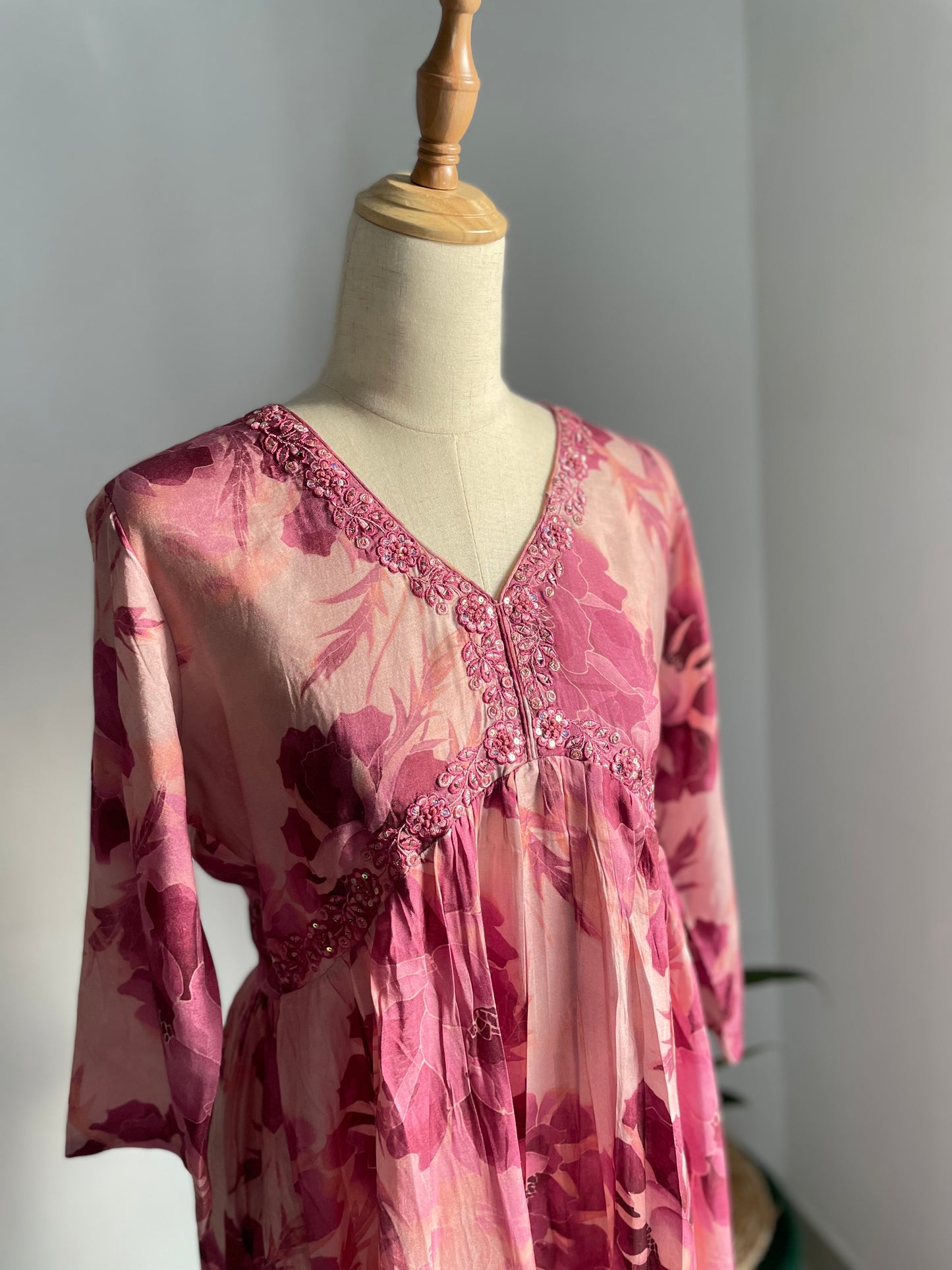 Muslin silk Anarkali