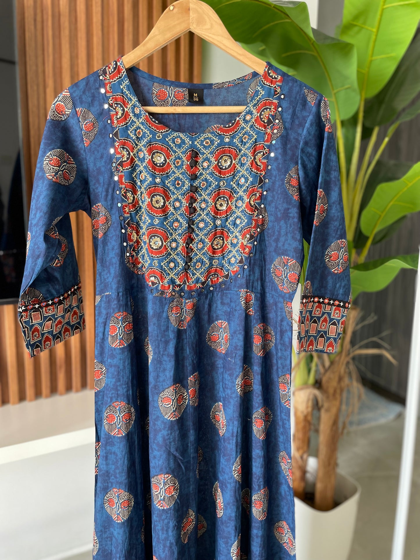 Ajrakh printed A-line dress