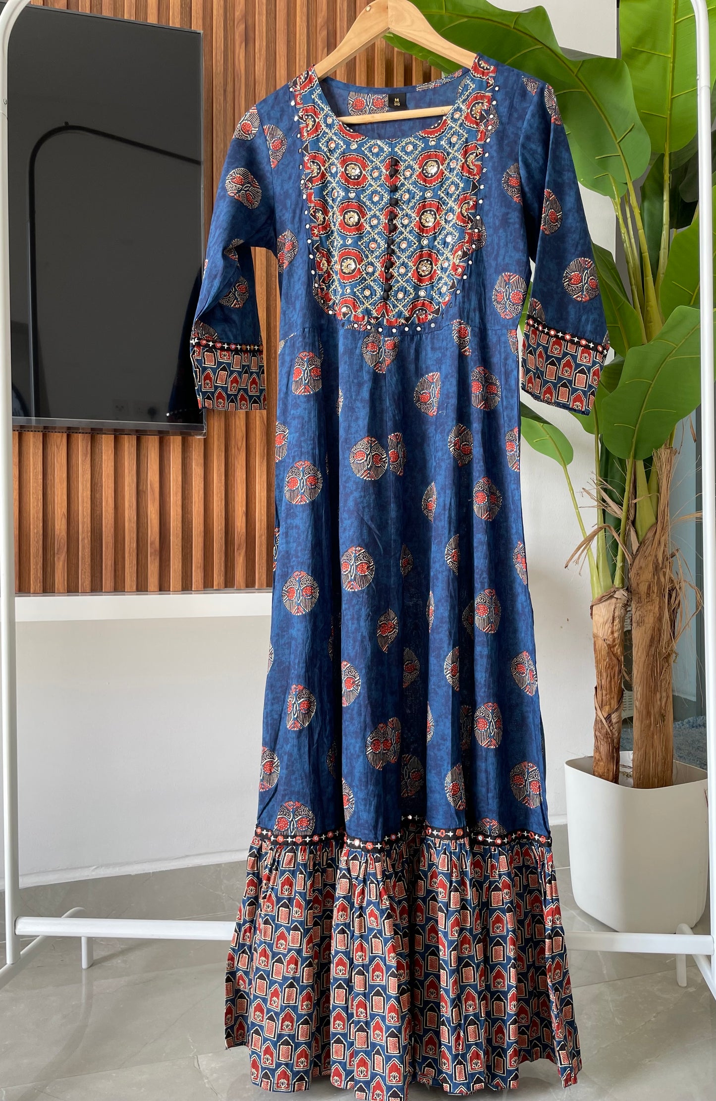 Ajrakh printed A-line dress