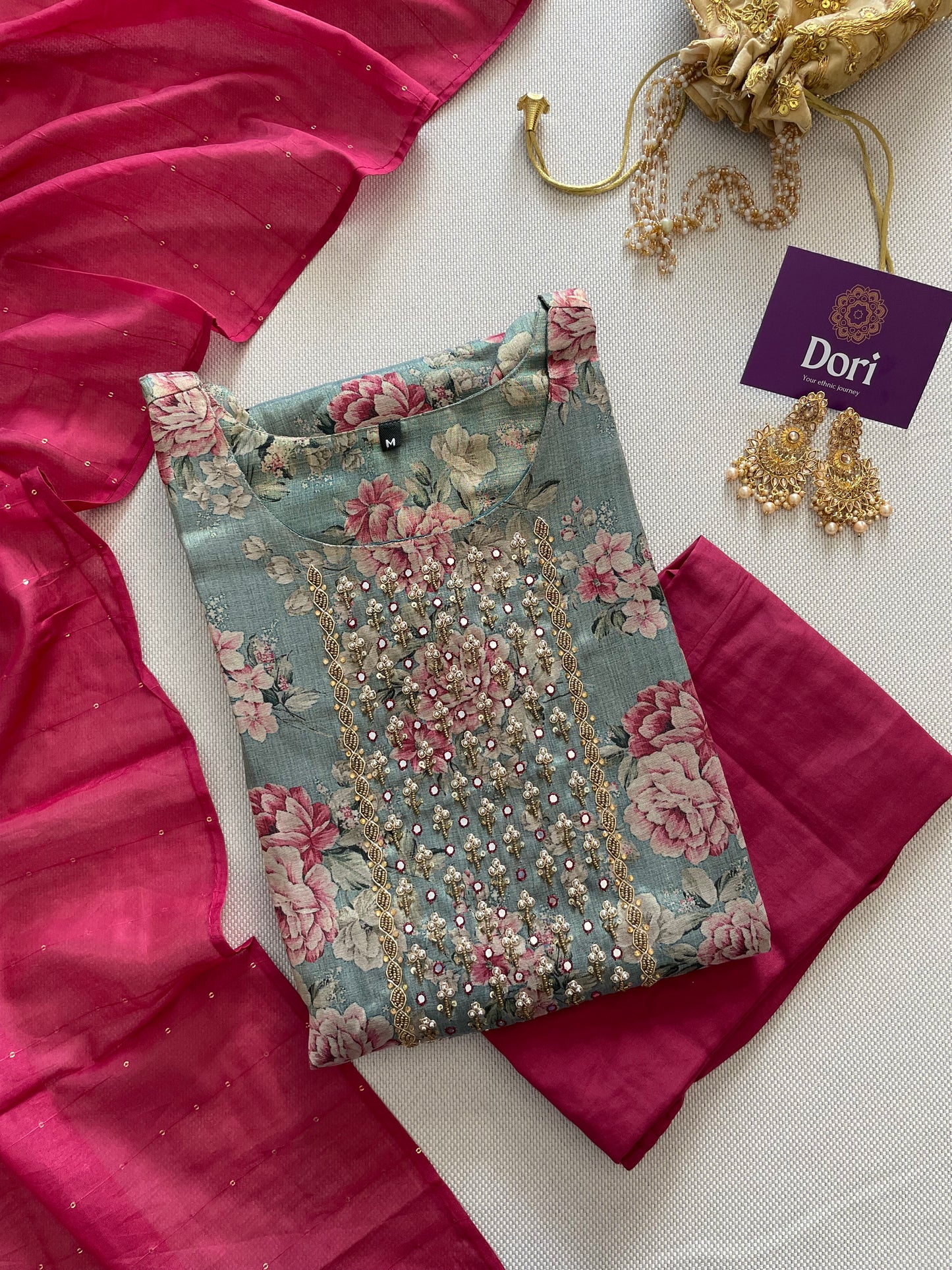 Tissue silk suit set