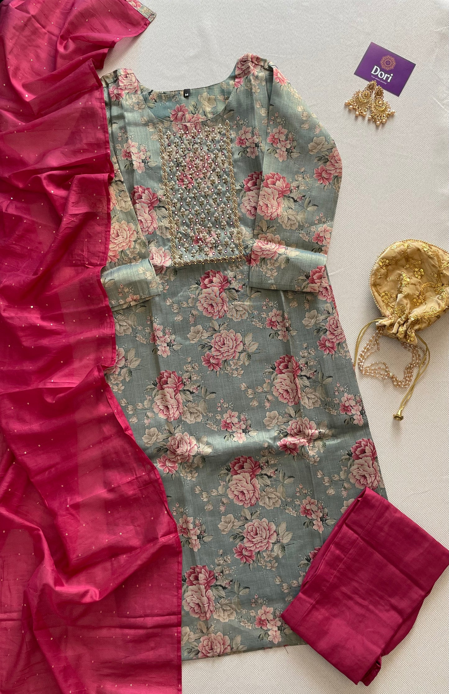 Tissue silk suit set