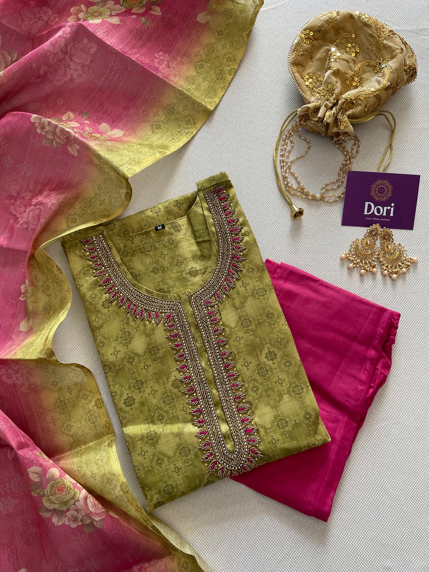 Tissue silk suit set