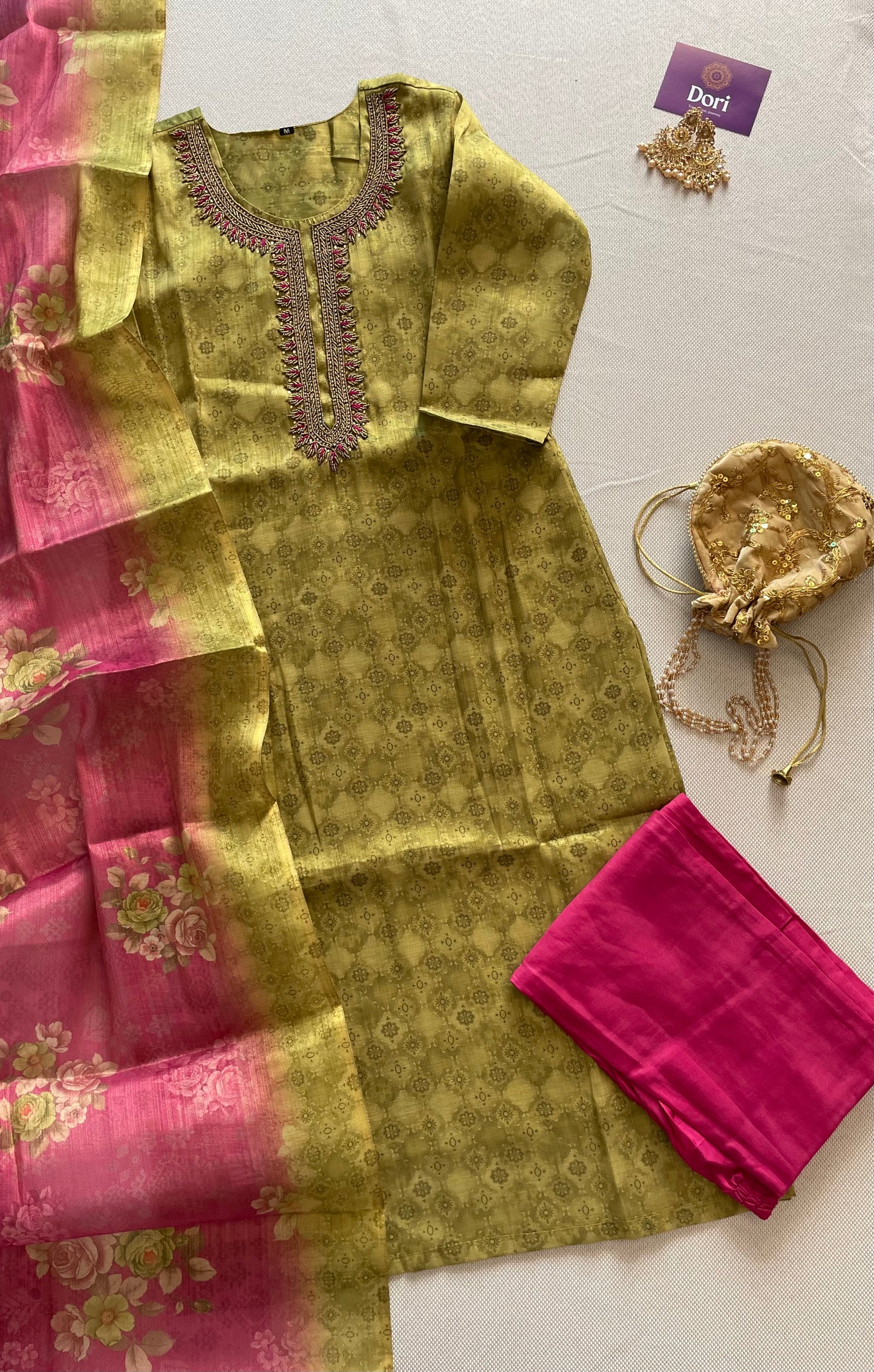 Tissue silk suit set