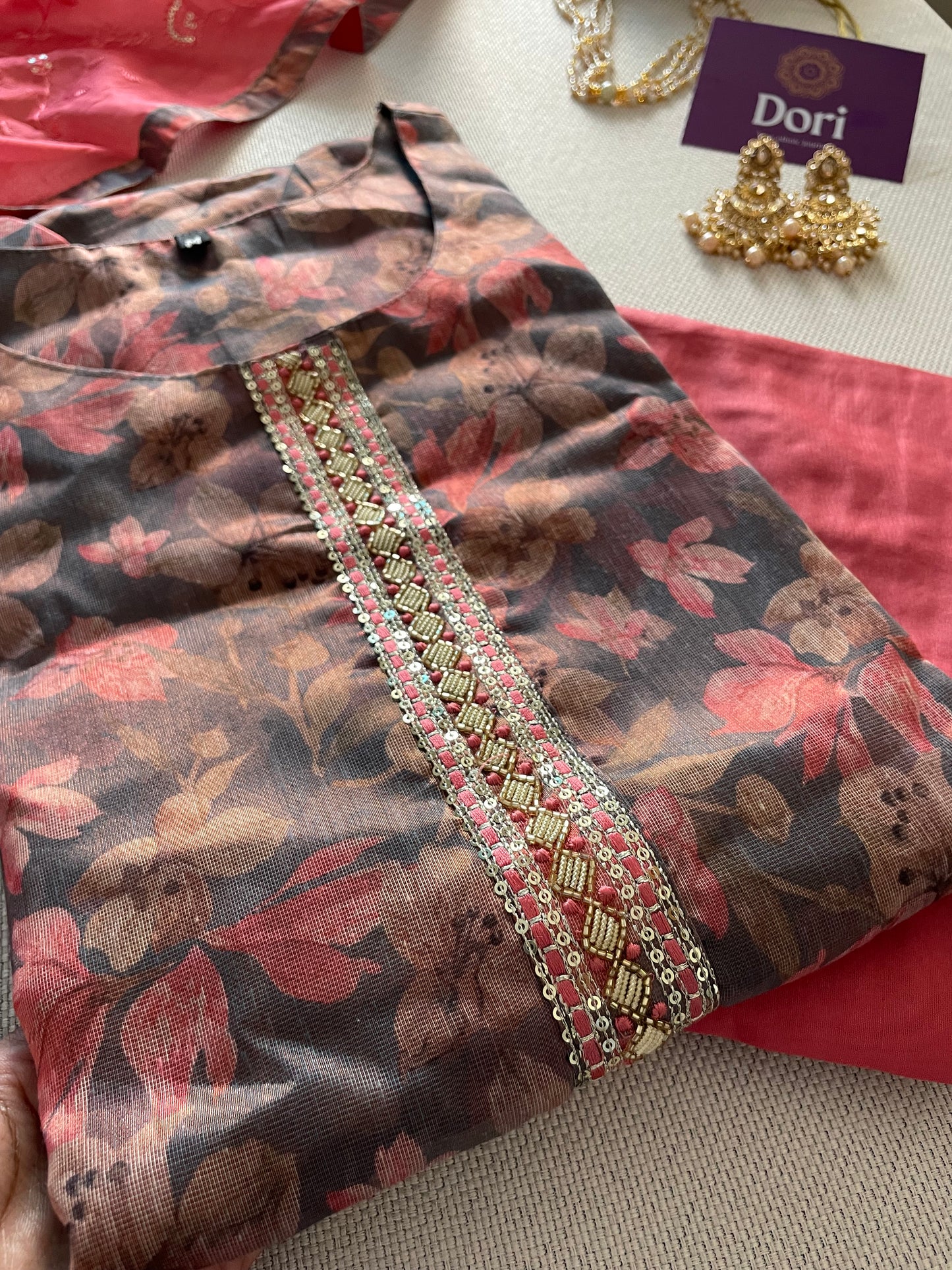Tissue silk suit set