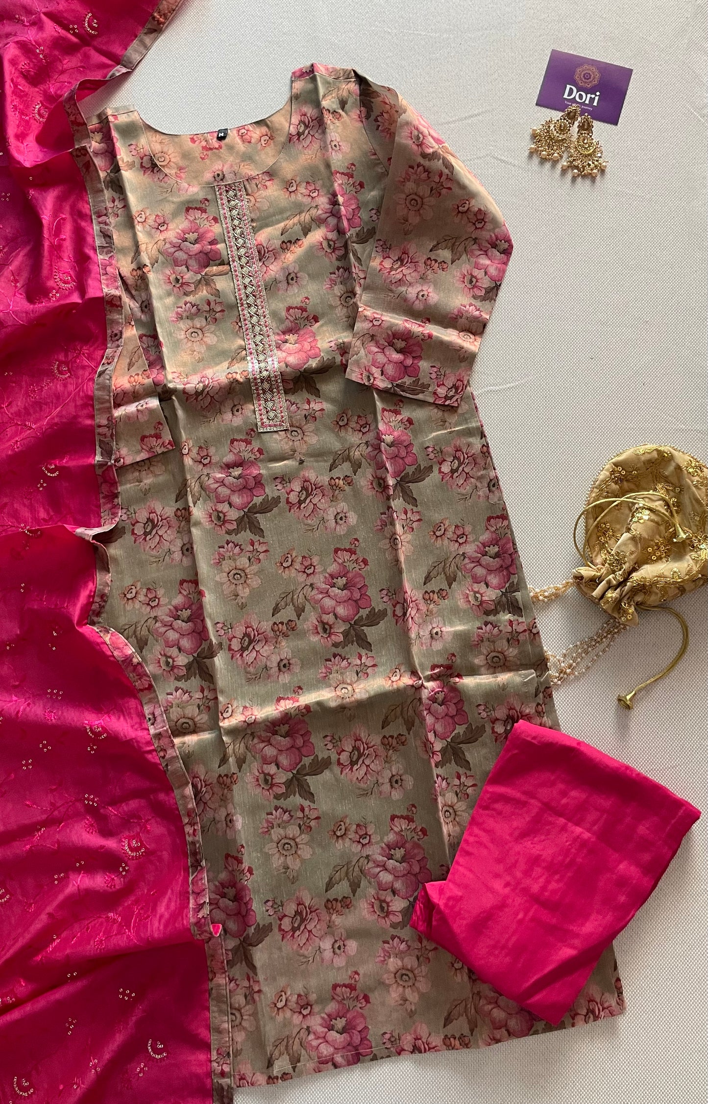Tissue silk suit set