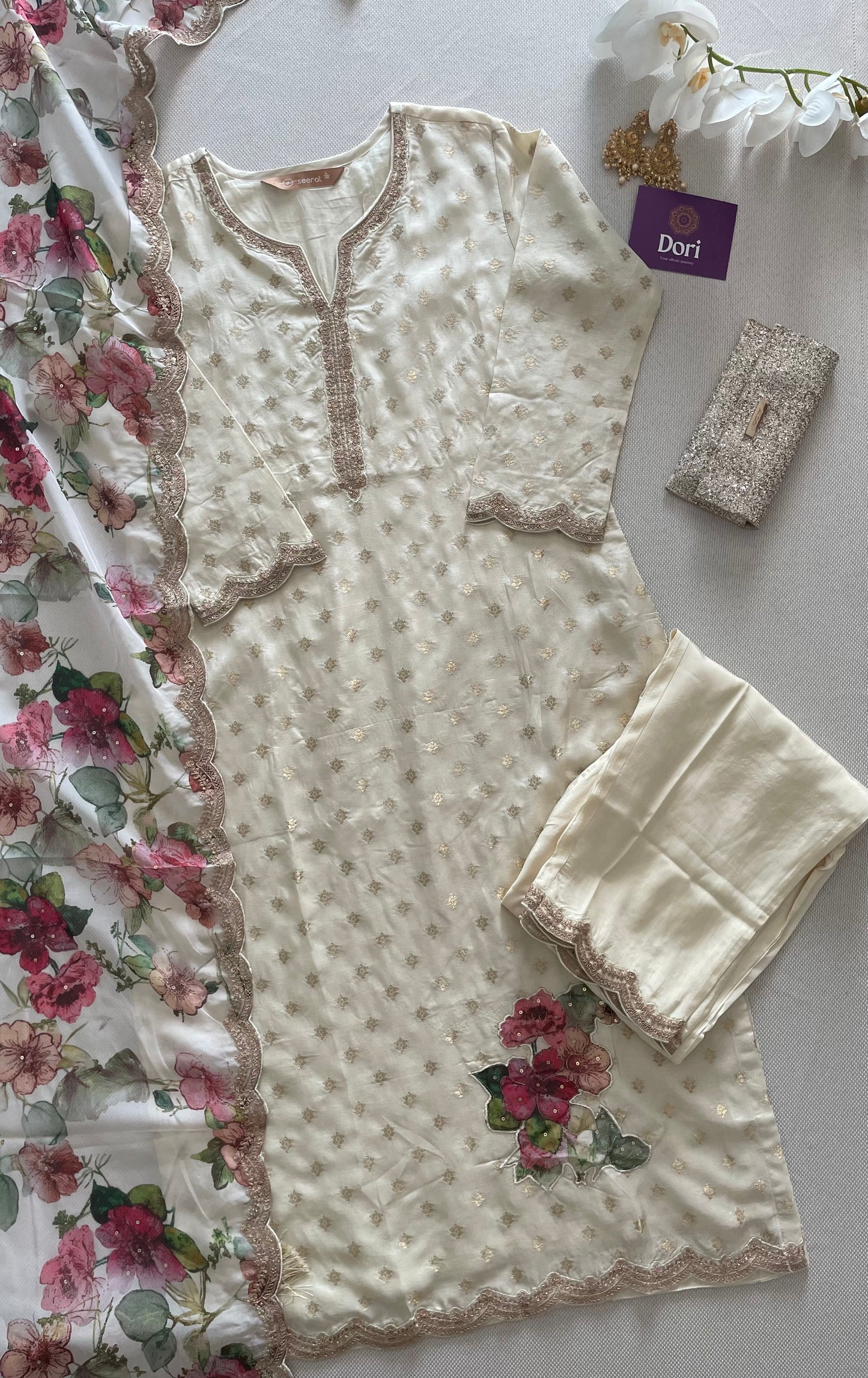 Dola silk suit set