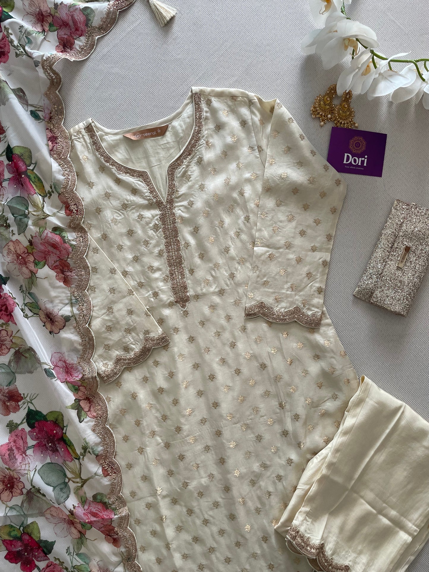 Dola silk suit set