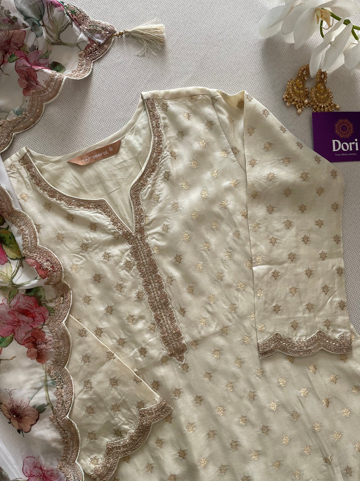 Dola silk suit set