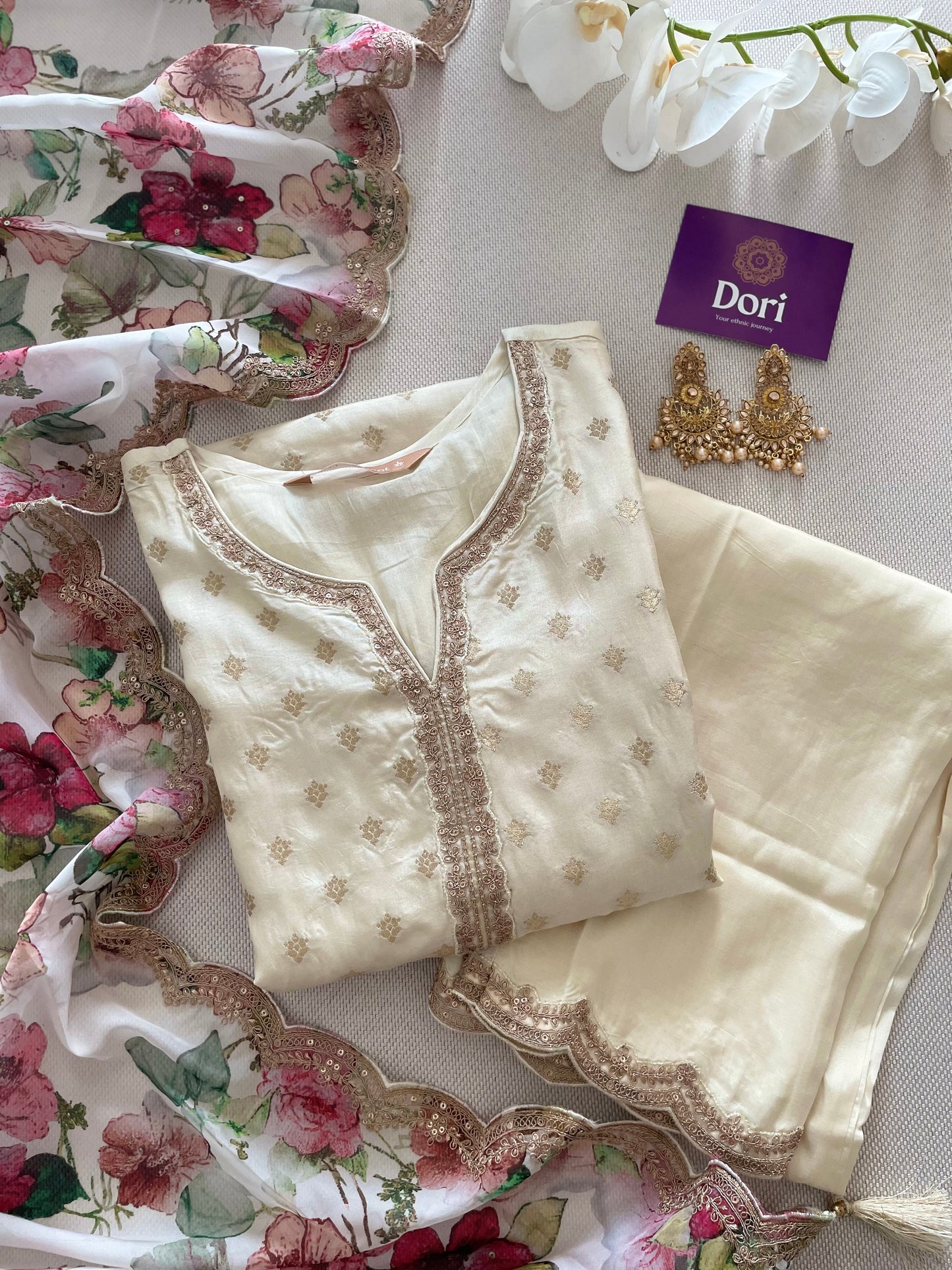 Dola silk suit set