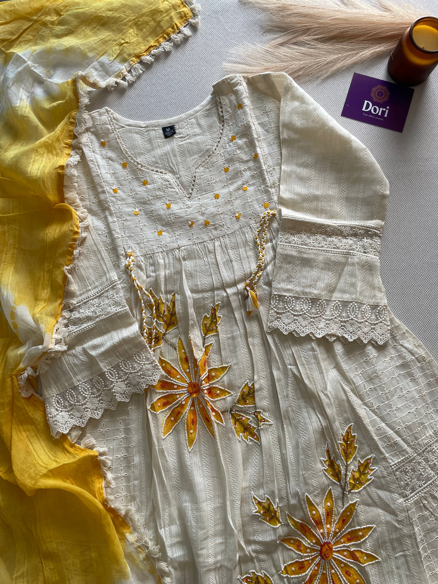 Premium schiffli cotton suit set
