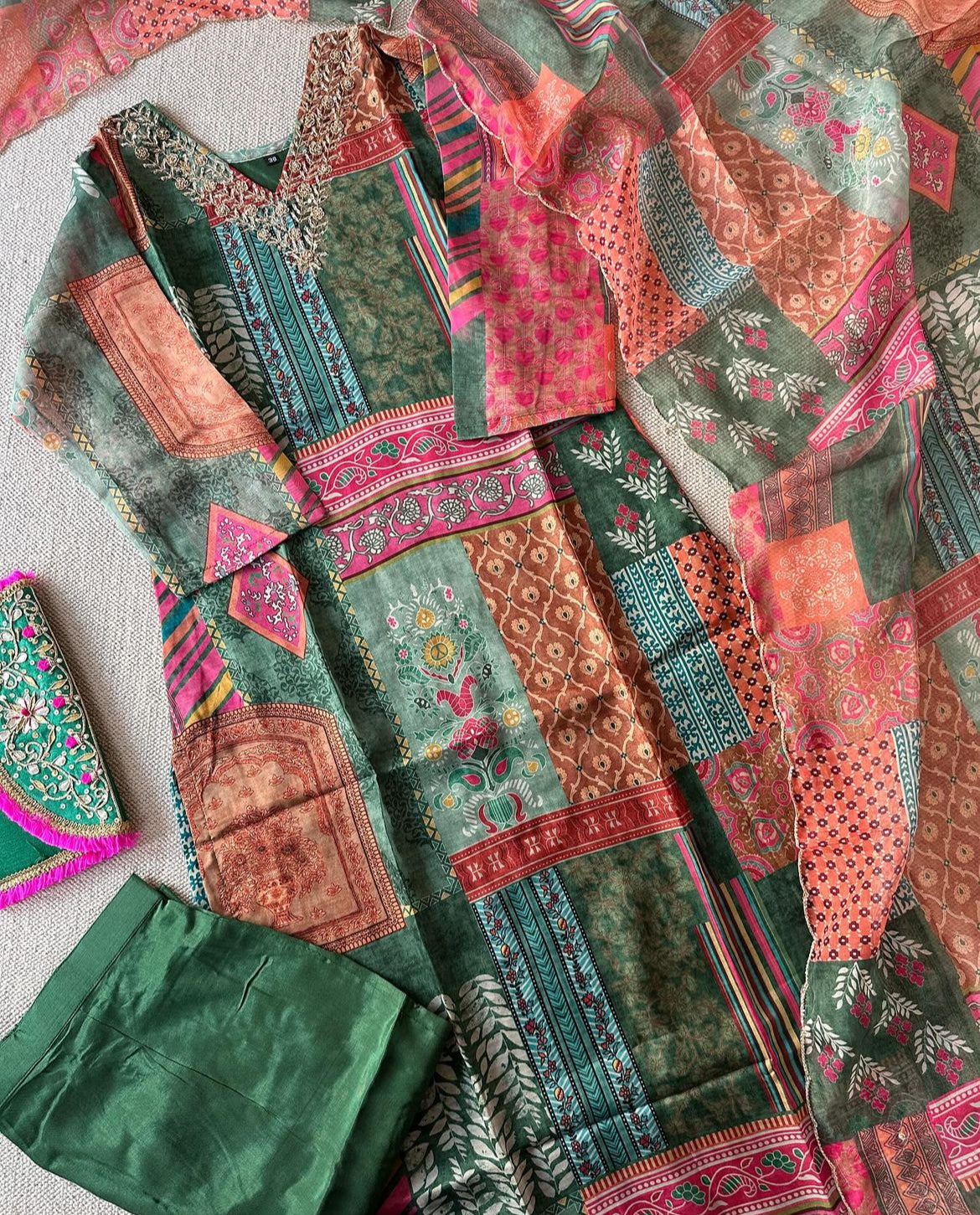 Organza silk suit set