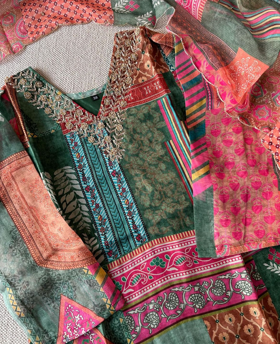 Organza silk suit set