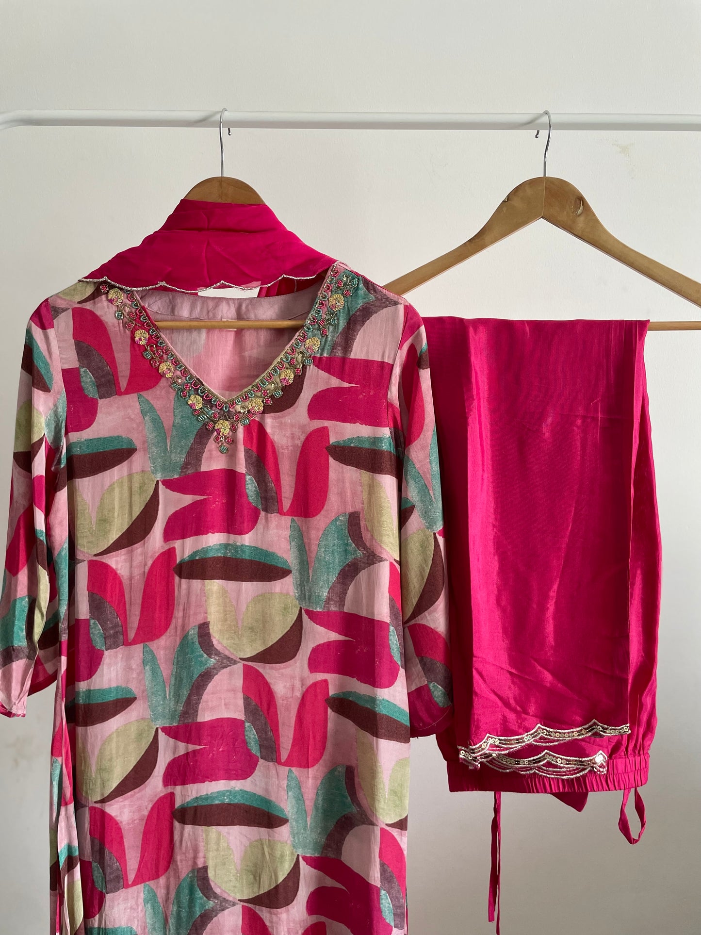 Muslin silk suit set