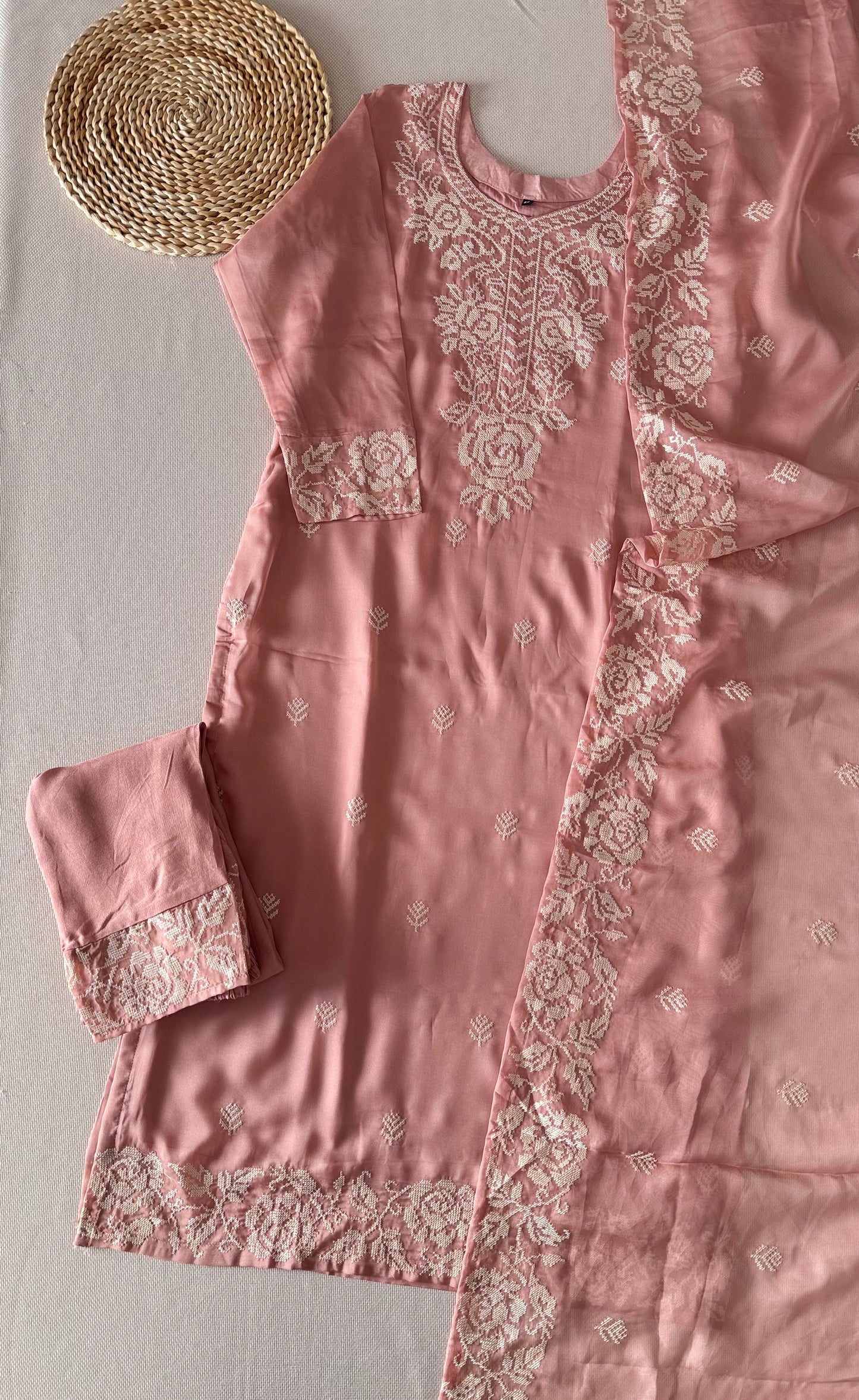Noor Dusty pink organza suit