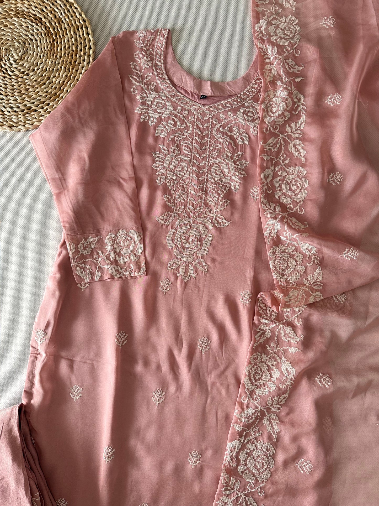 Noor Dusty pink organza suit