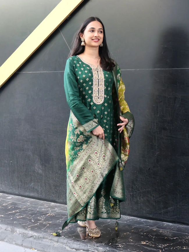 Heavy Banaras Suit Hover Image