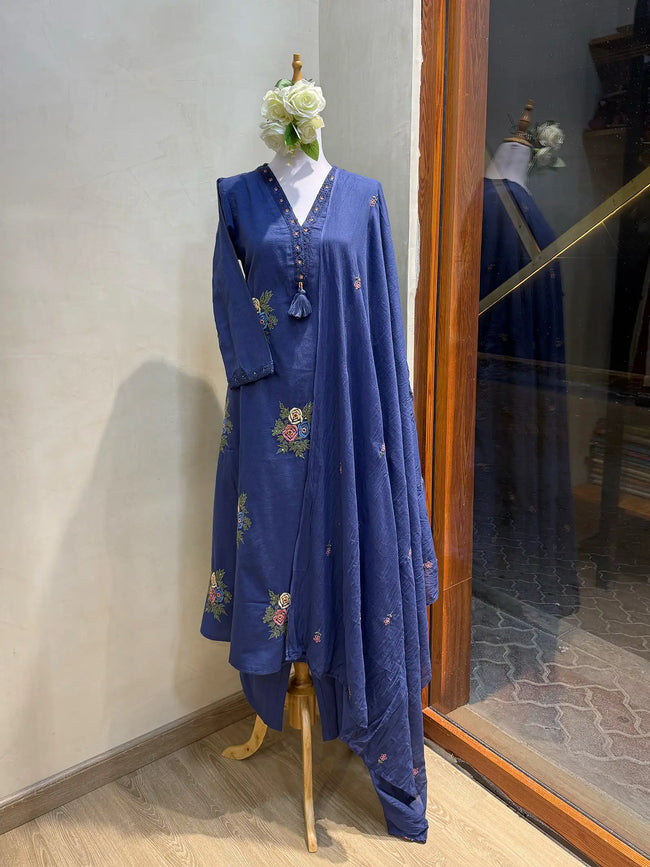 Blue Floral Suit Set Hover Image