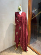 Maroon Floral Suit Set