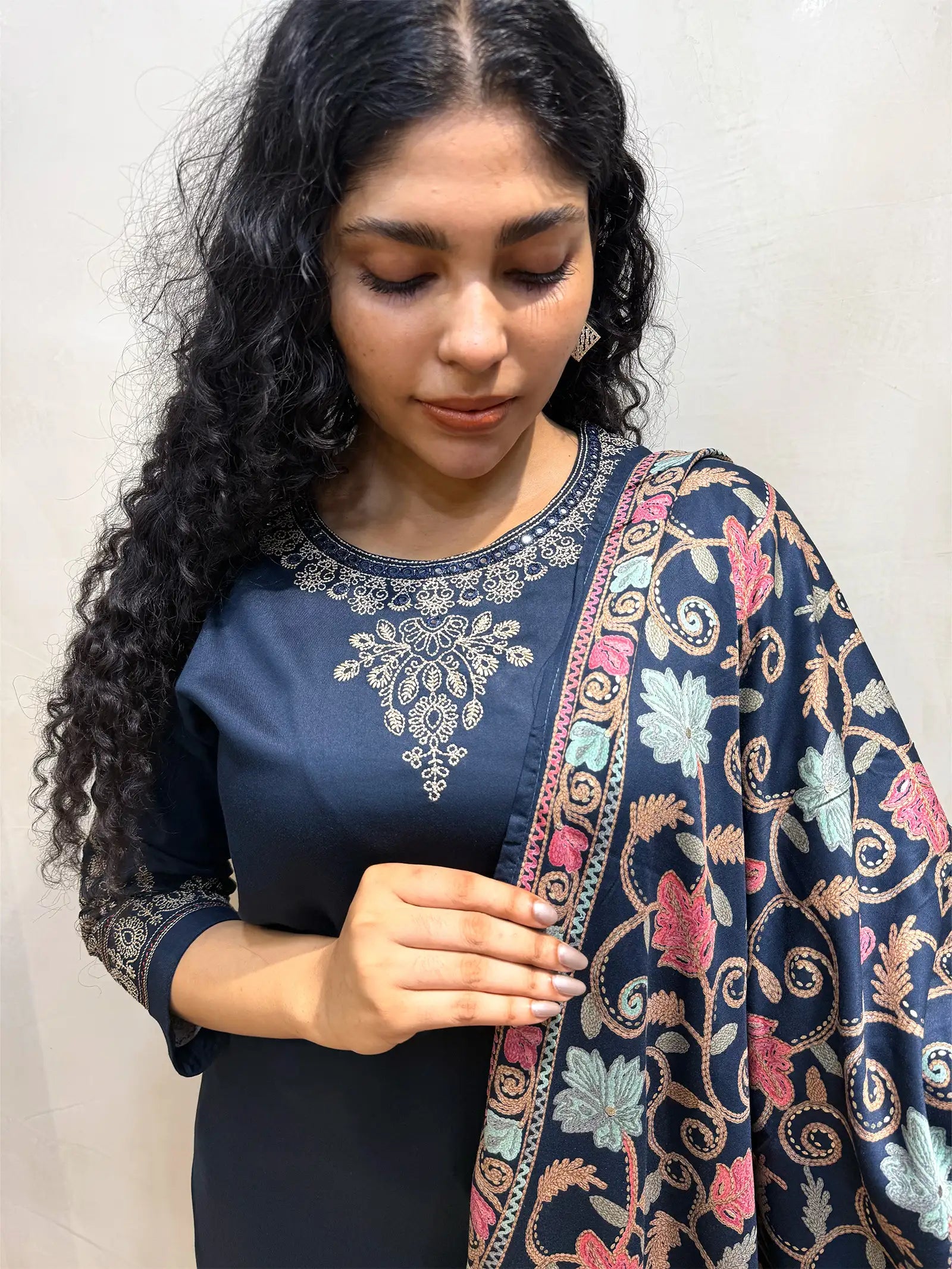 Blue Gajji Silk Suit