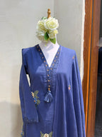 Blue Floral Suit Set