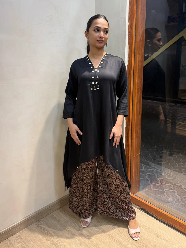 Viscose crepe palazzo set Hover Image