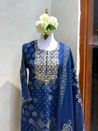Blue Gotapati Cotton Suit Set