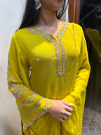 Premium georgette sharara suit with handwork