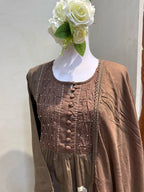 Brown Elegance Cotton Suit