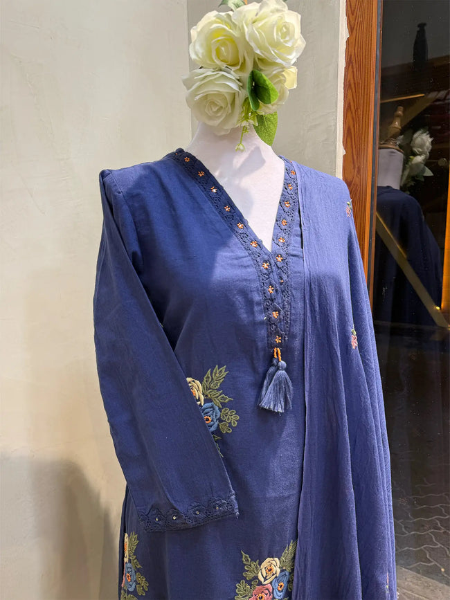 Blue Floral Suit Set Main Image