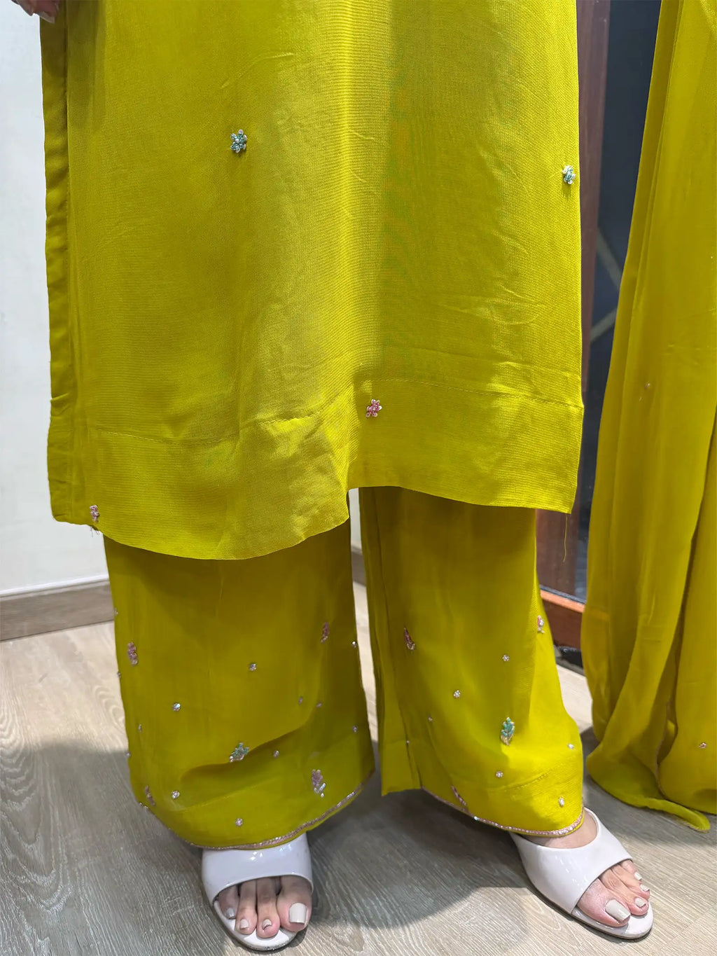 Premium georgette sharara suit with handwork