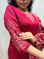 Red Gajji Silk Suit