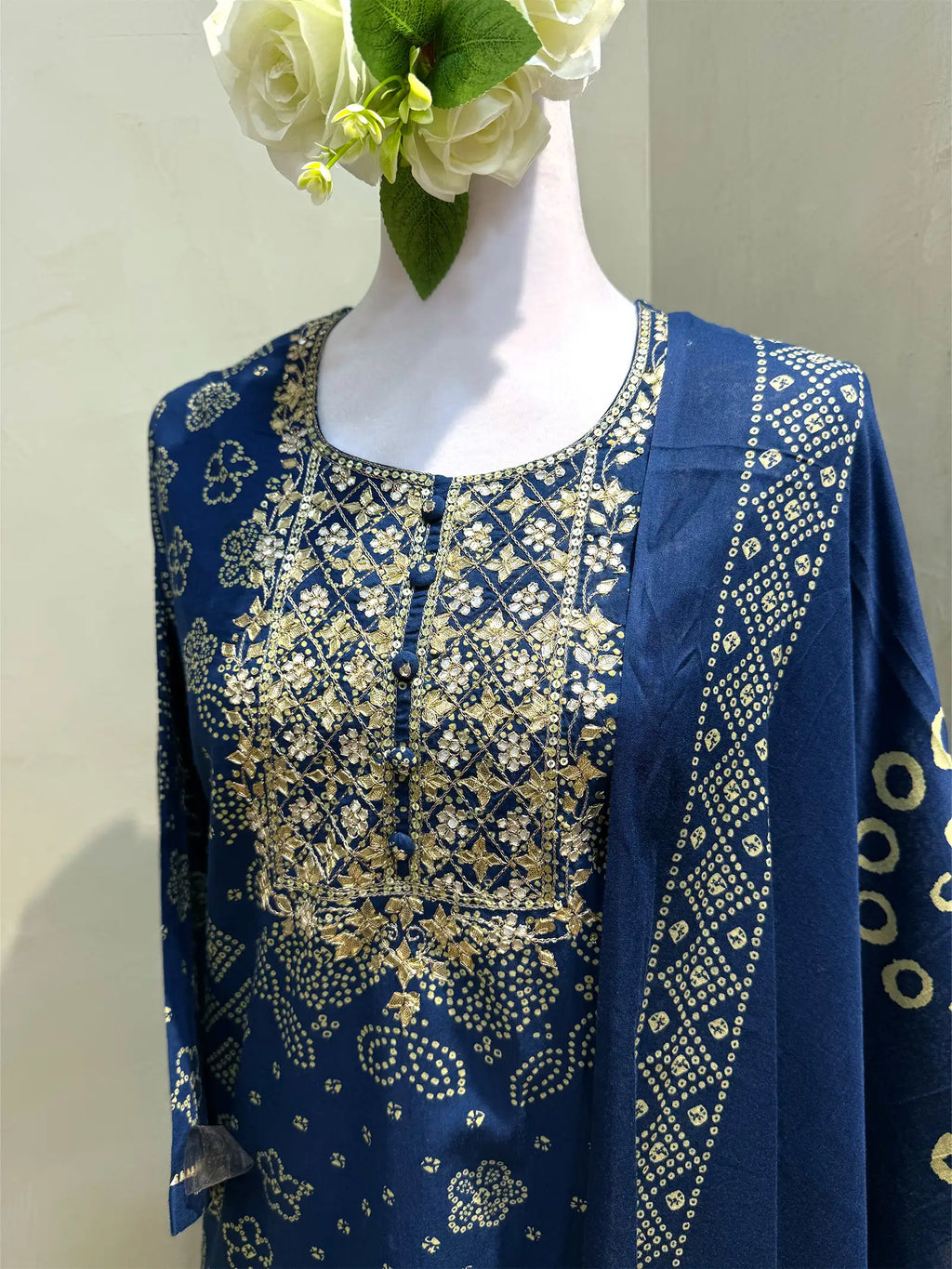 Blue Gotapati Cotton Suit Set