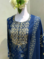 Blue Gotapati Cotton Suit Set