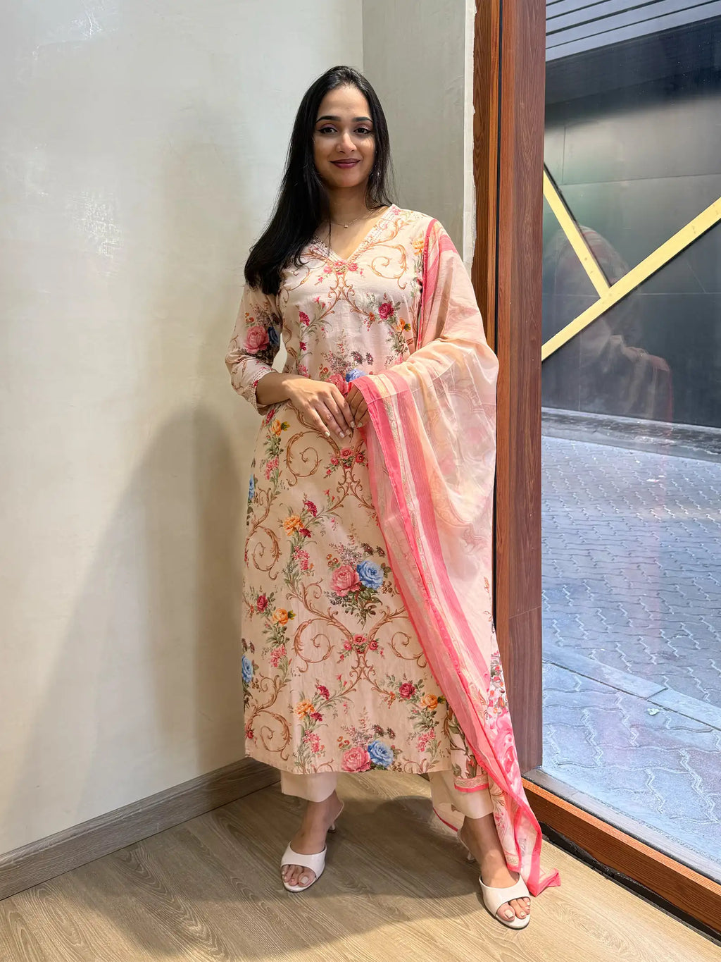 Peach cotton suit set