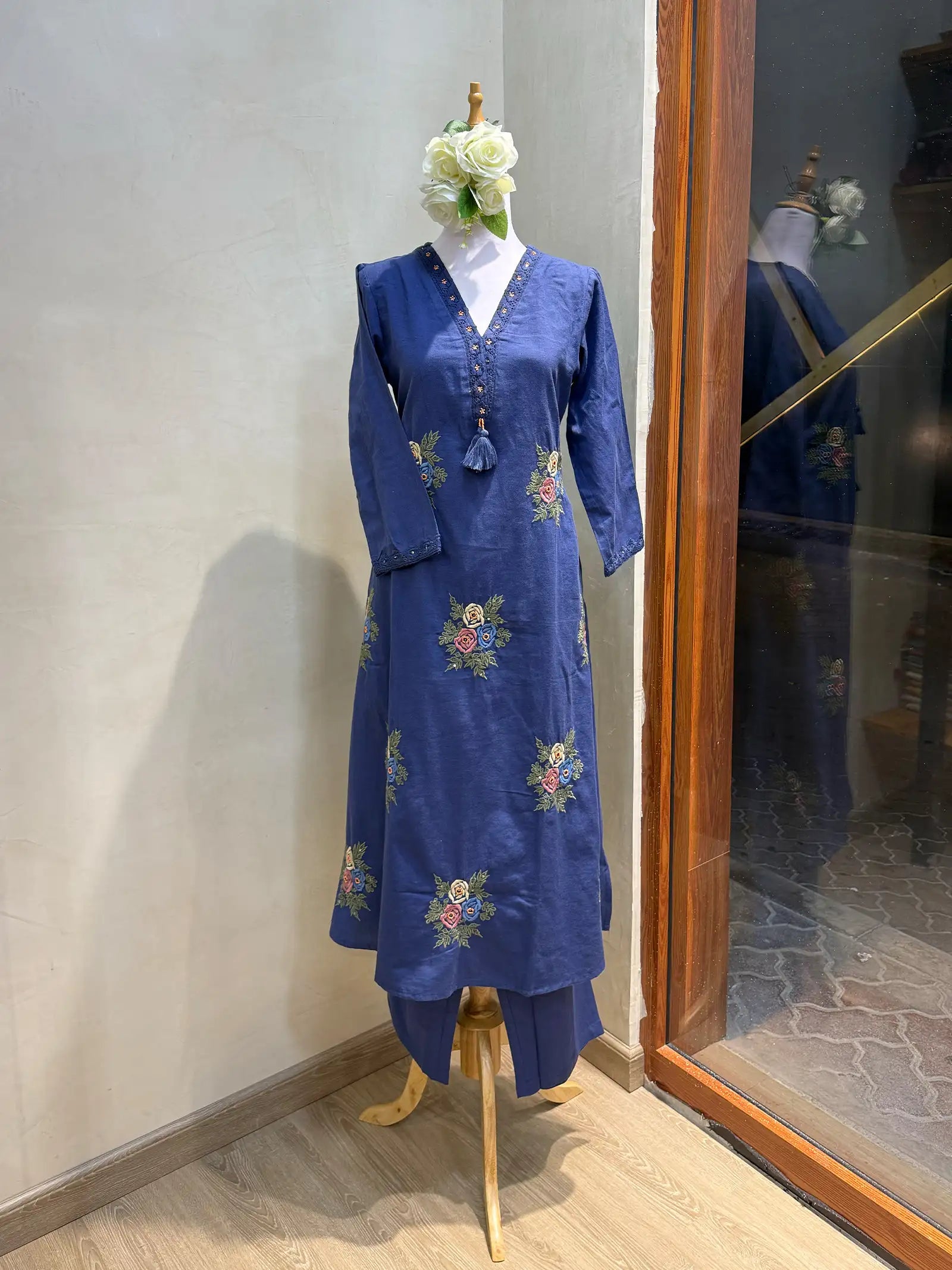 Blue Floral Suit Set
