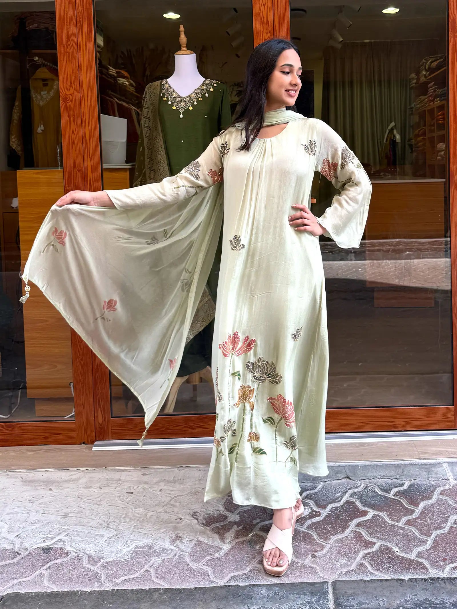 Chinnon Suit with Handwork