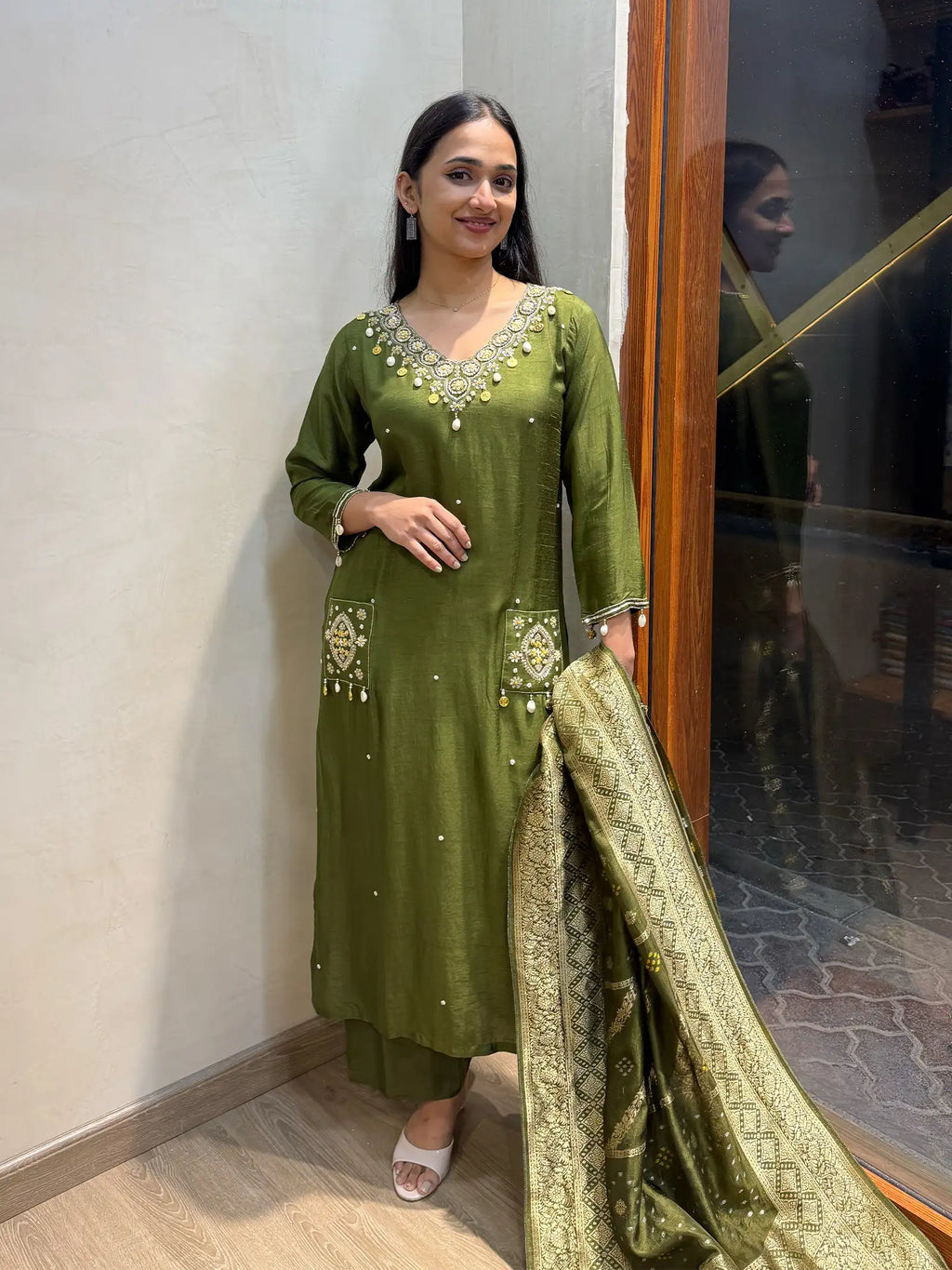 Premium Dola silk suit