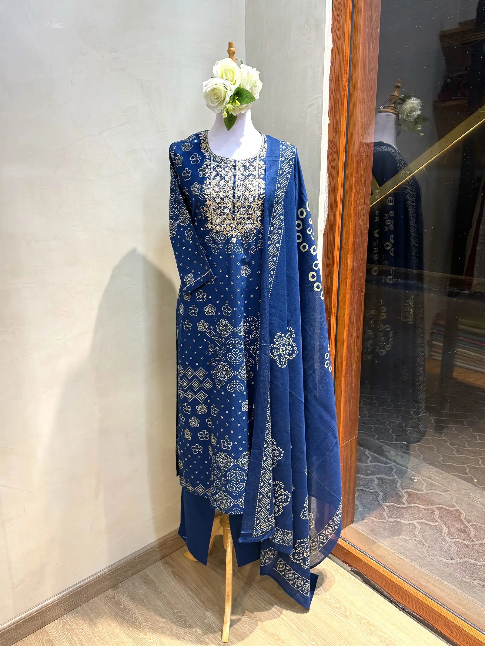 Blue Gotapati Cotton Suit Set