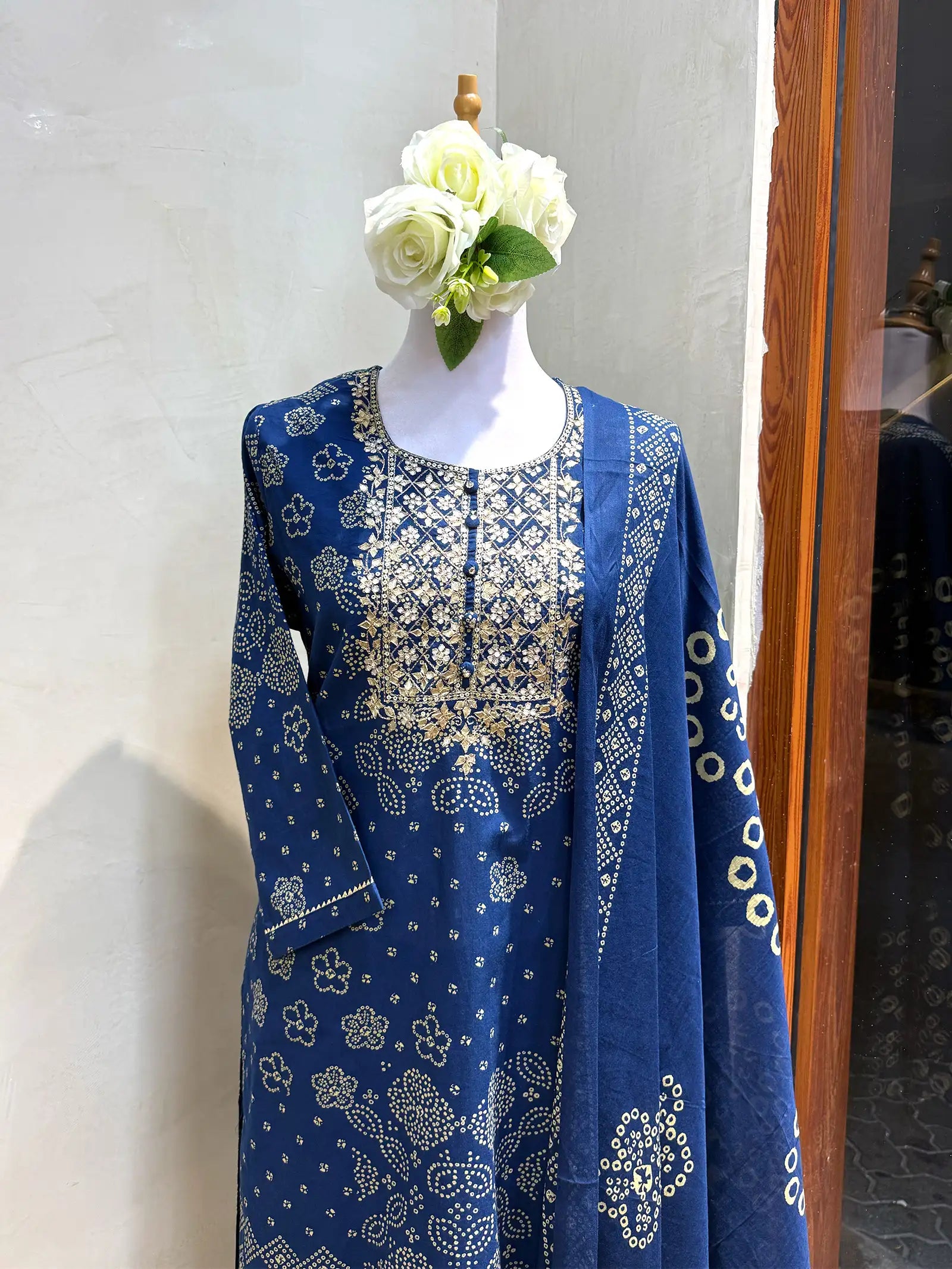 Blue Gotapati Cotton Suit Set