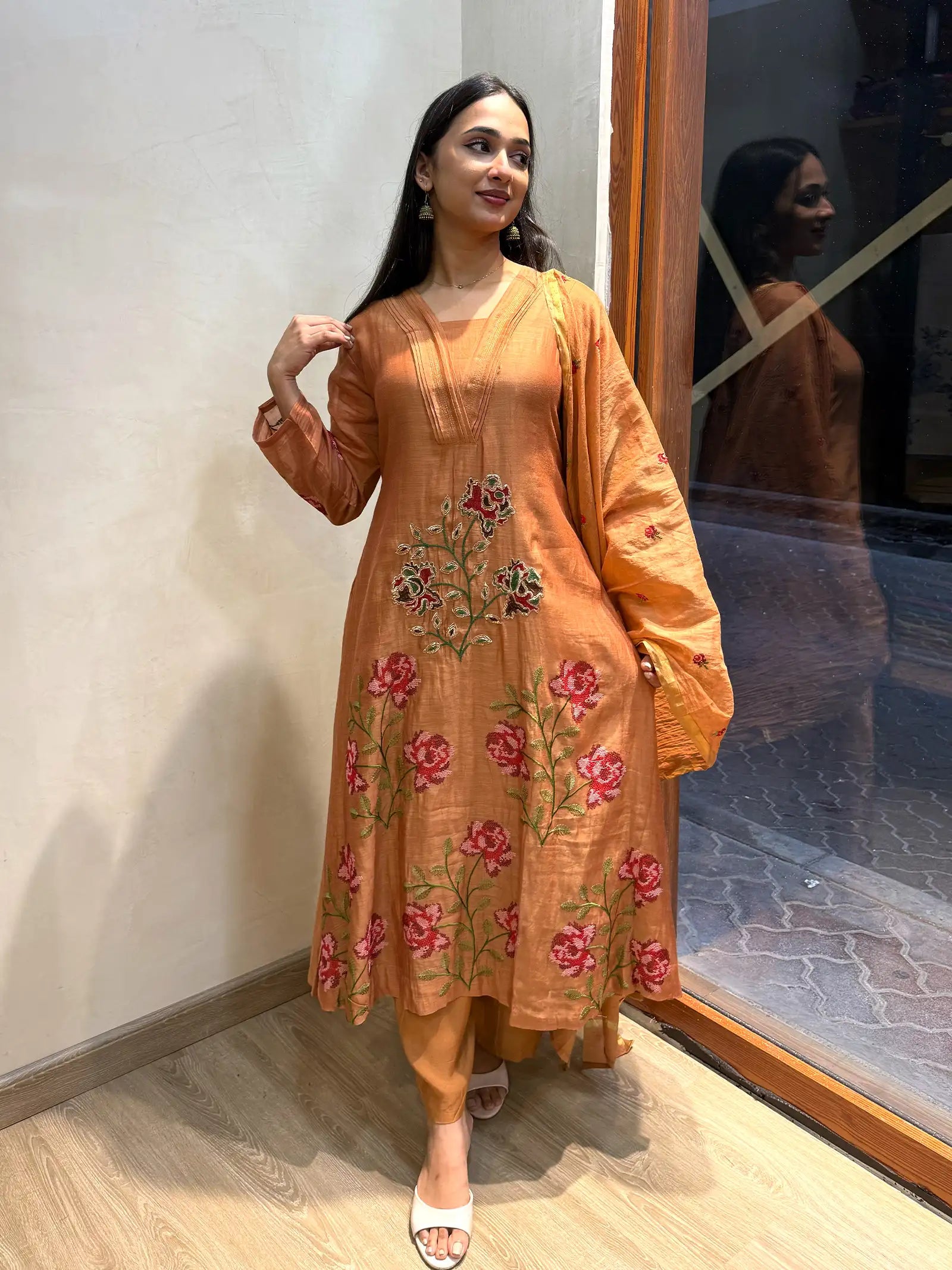 Banaras Mul Chanderi suit
