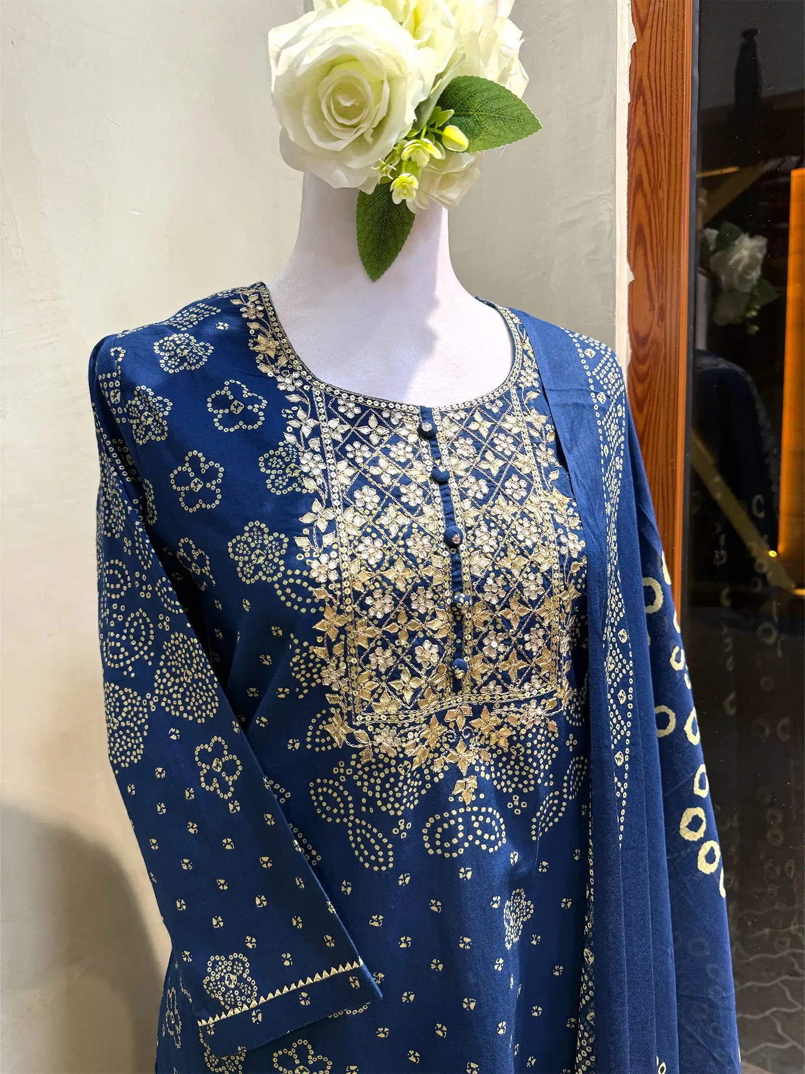 Blue Gotapati Cotton Suit Set