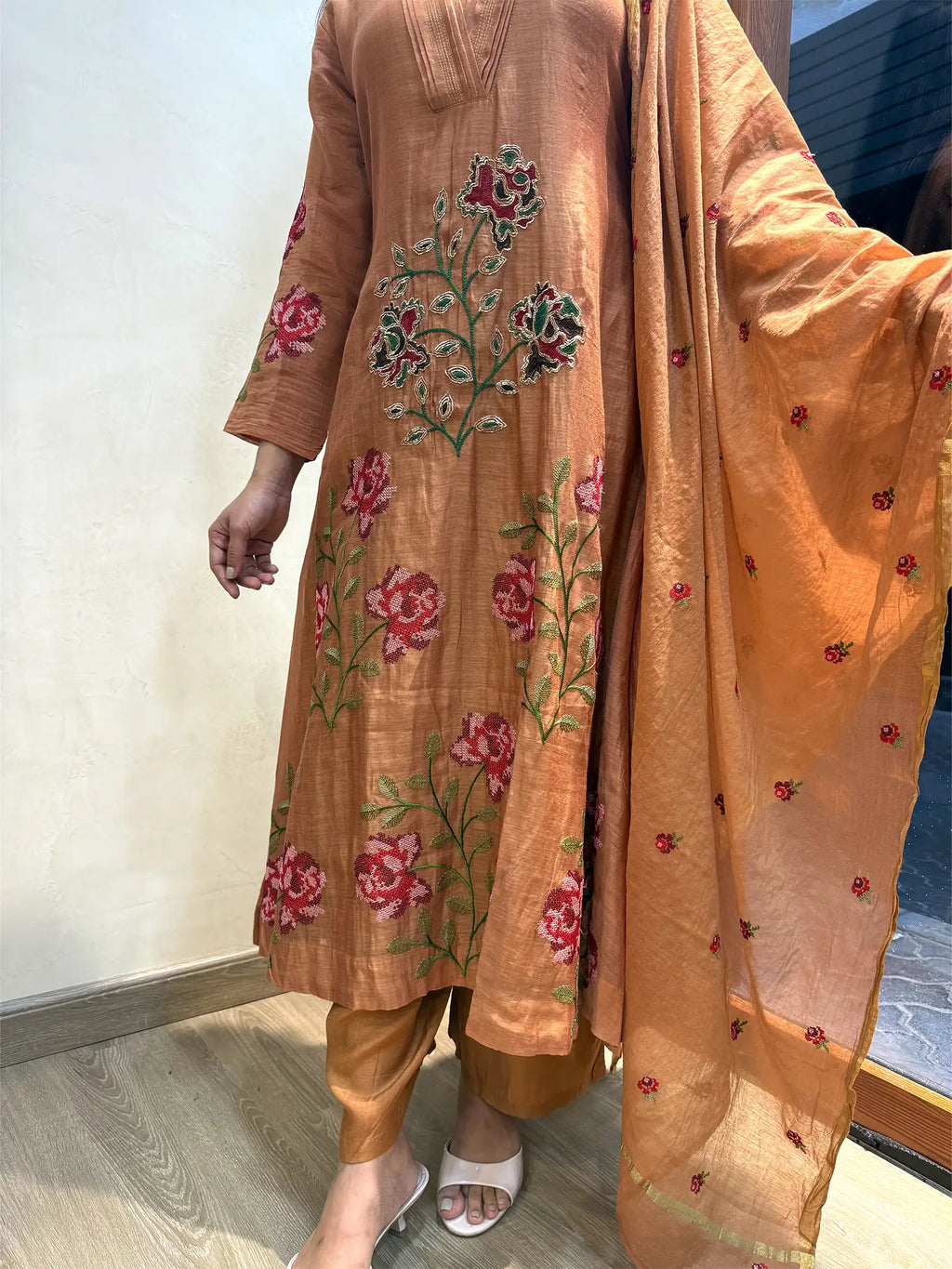 Banaras Mul Chanderi suit