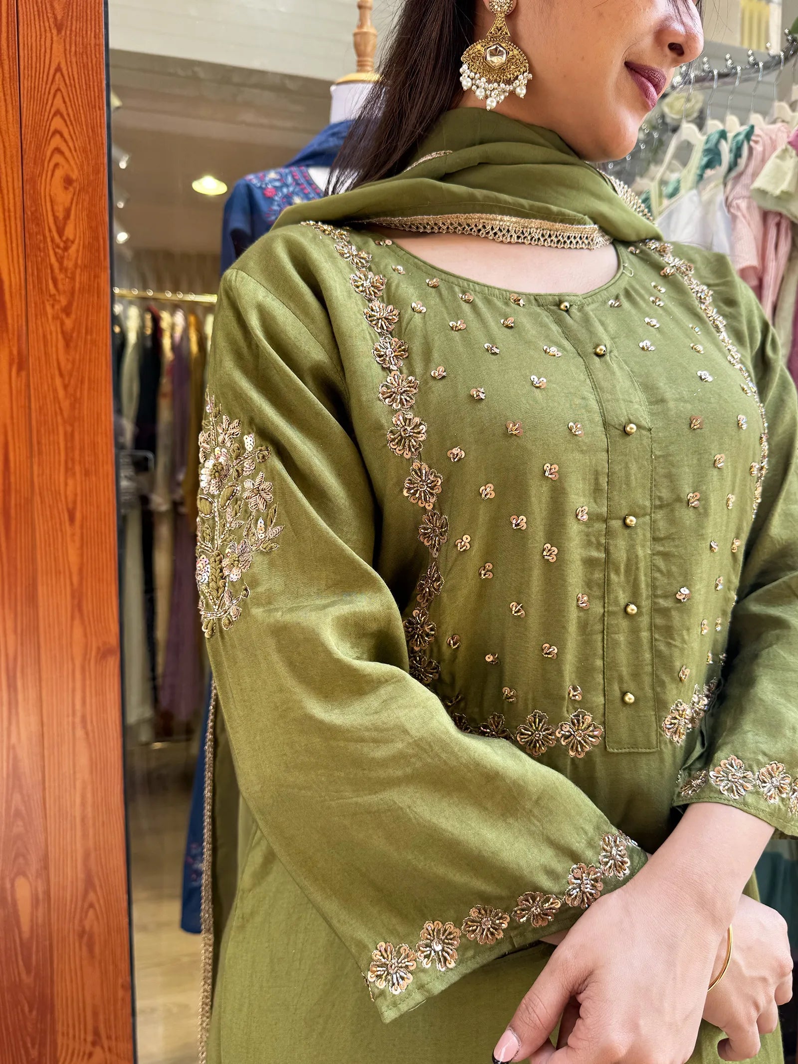 Russian Silk Handwork Suit
